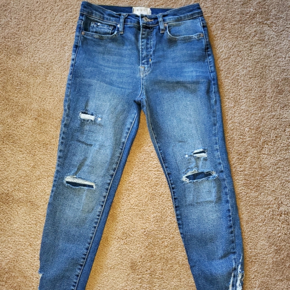Free People, 27, We the Free, High rise Distressed skinny